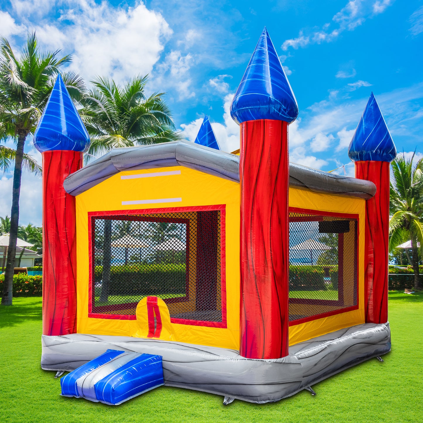 BIG WAVE - 14FT Imperial Bounce House - Basketball Hoop Included