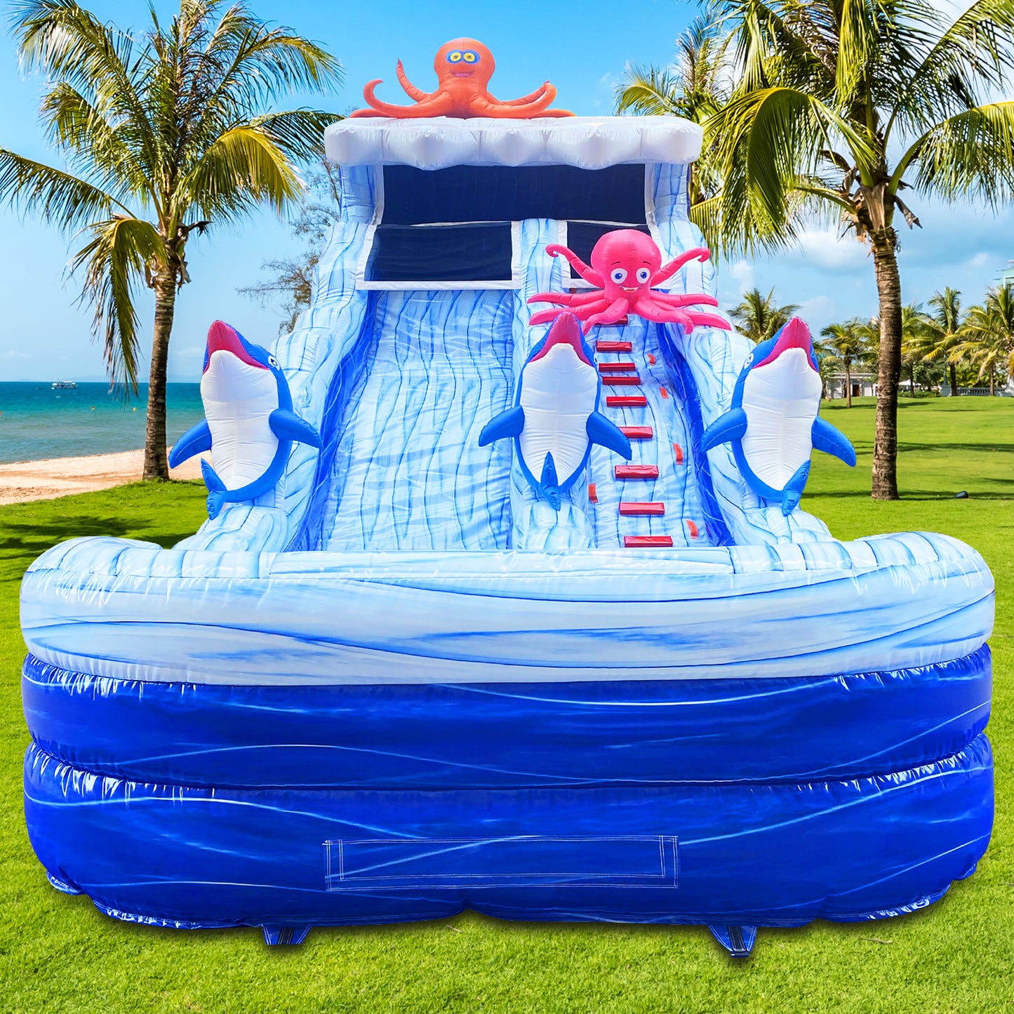 BIG WAVE - 22FT Ocean Creature Wet/Dry Water Slide - 11192