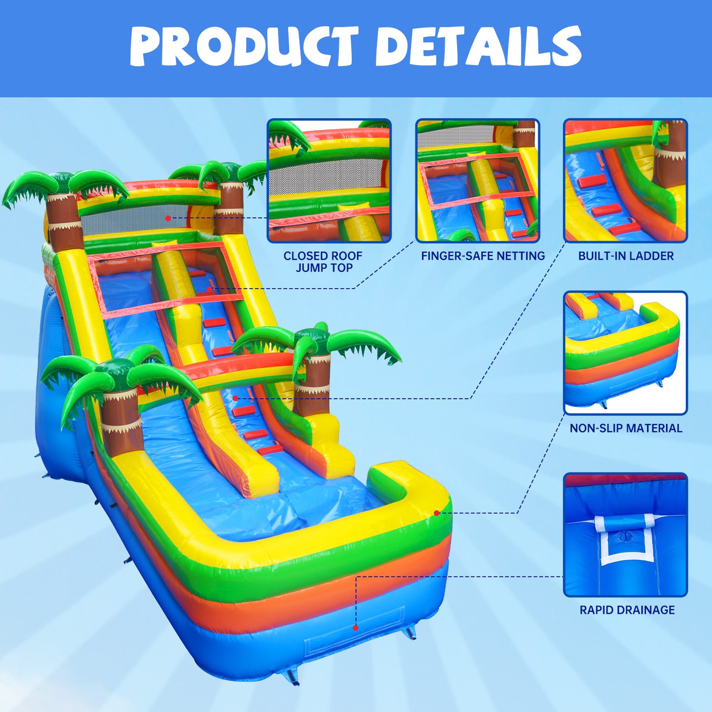 BIG WAVE - 14FT Tropical Paradise Wet/Dry Water Slide - Available Now!