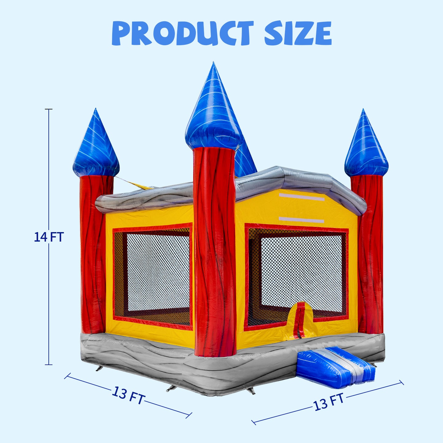 BIG WAVE - 14FT Imperial Bounce House - Basketball Hoop Included