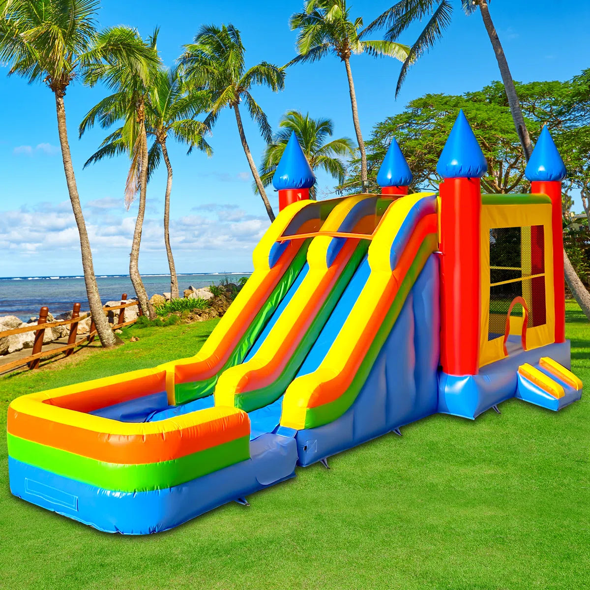 BIG WAVE - 15FT Rainbow Adventure Bounce Combo